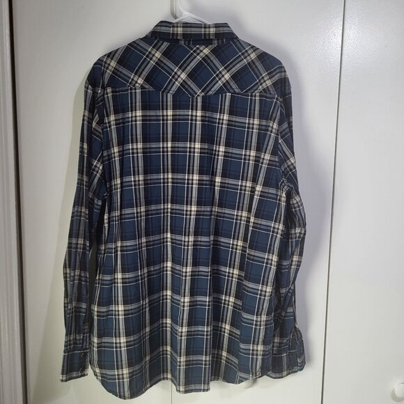 AMERICAN EAGLE OUTFITTERS Mens XXL Vintage Fit Snap Button Plaid Shirt y2k - Picture 2 of 9